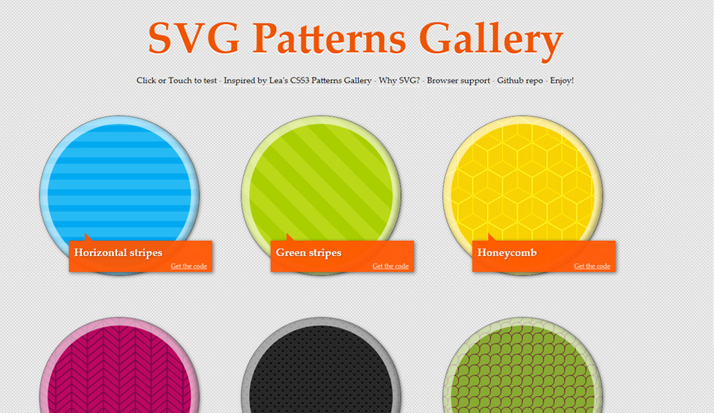 SVG Patterns Gallery website screenshot