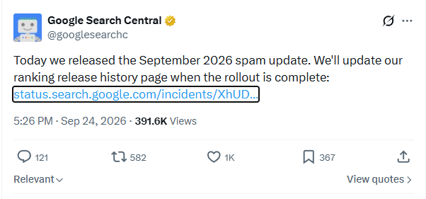Google September 2026 Spam Update