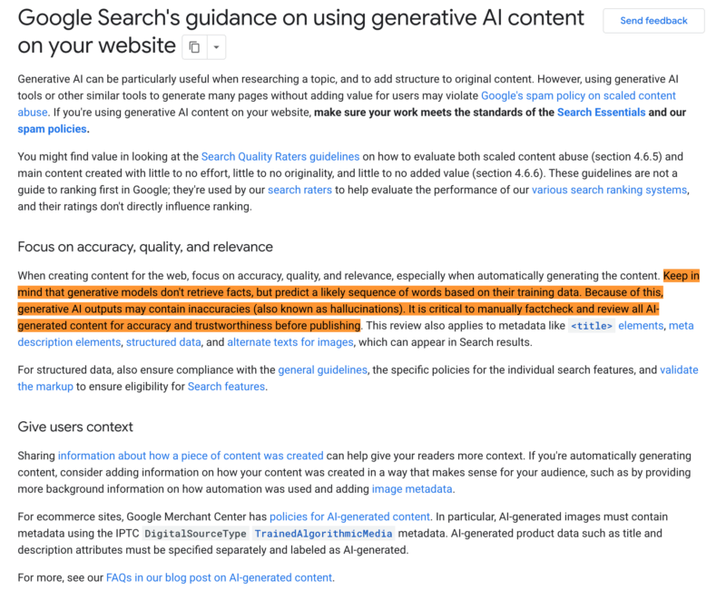 AI generated content